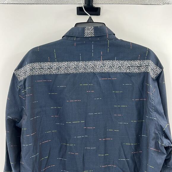 Robert Graham Flip Cuff Men's Button Down LS Shirt - Navy - XL - Picture 5 of 6